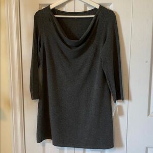 Eileen Fisher NWT Cowl Neck Tunic Charcoal Grey Viscose Spandex Knit Size XS